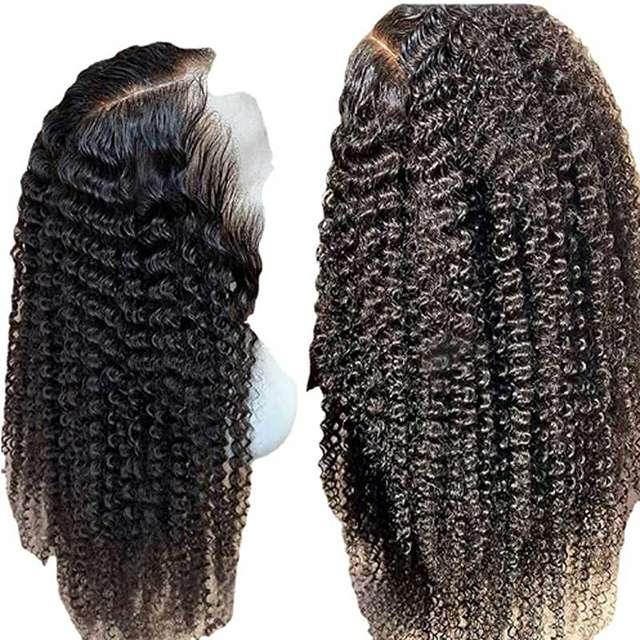 Close-up of kinky curly texture showing individual curl definition and premium human hair quality
