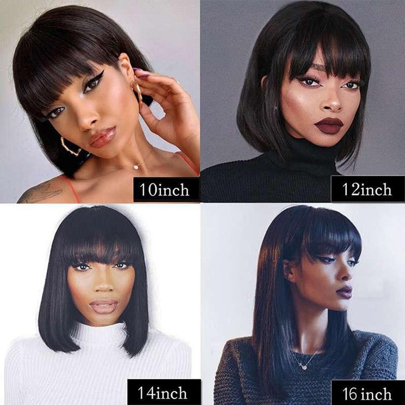 Medium Length Human Hair Wig - Alternative Angle