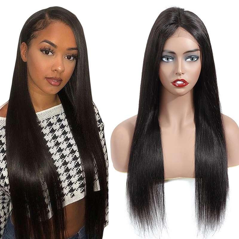 Woman wearing natural human hair hairpiece with invisible hairline front view showing seamless integration