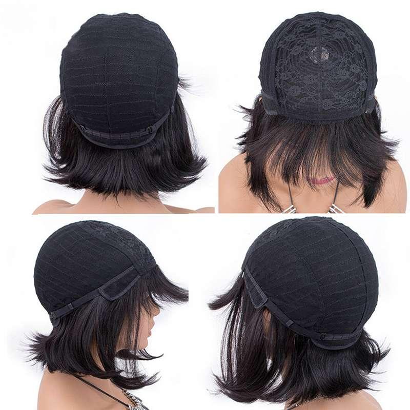 Premium Short Hair Wig - Close Up Detail