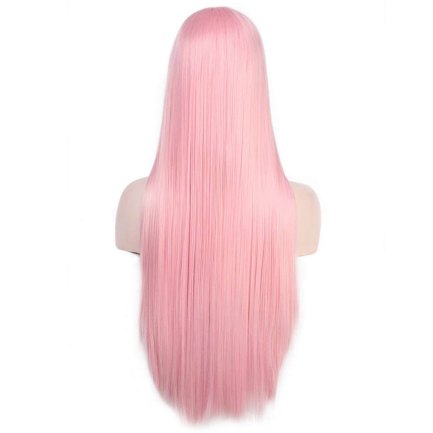 Full view of a 75cm straight wig on a mannequin showing full length