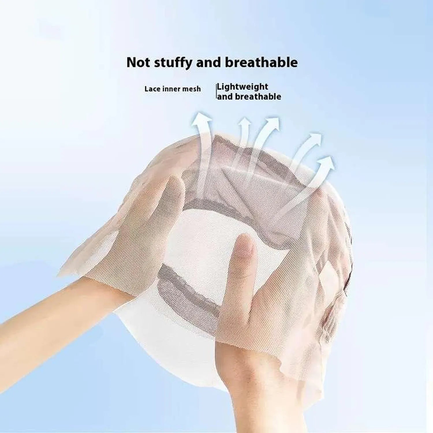 Breathable mesh wig cap construction lightweight adjustable straps elastic band comfortable fit