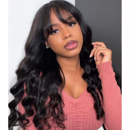 Full Machine Made Wig Body Wave Natural Color Density