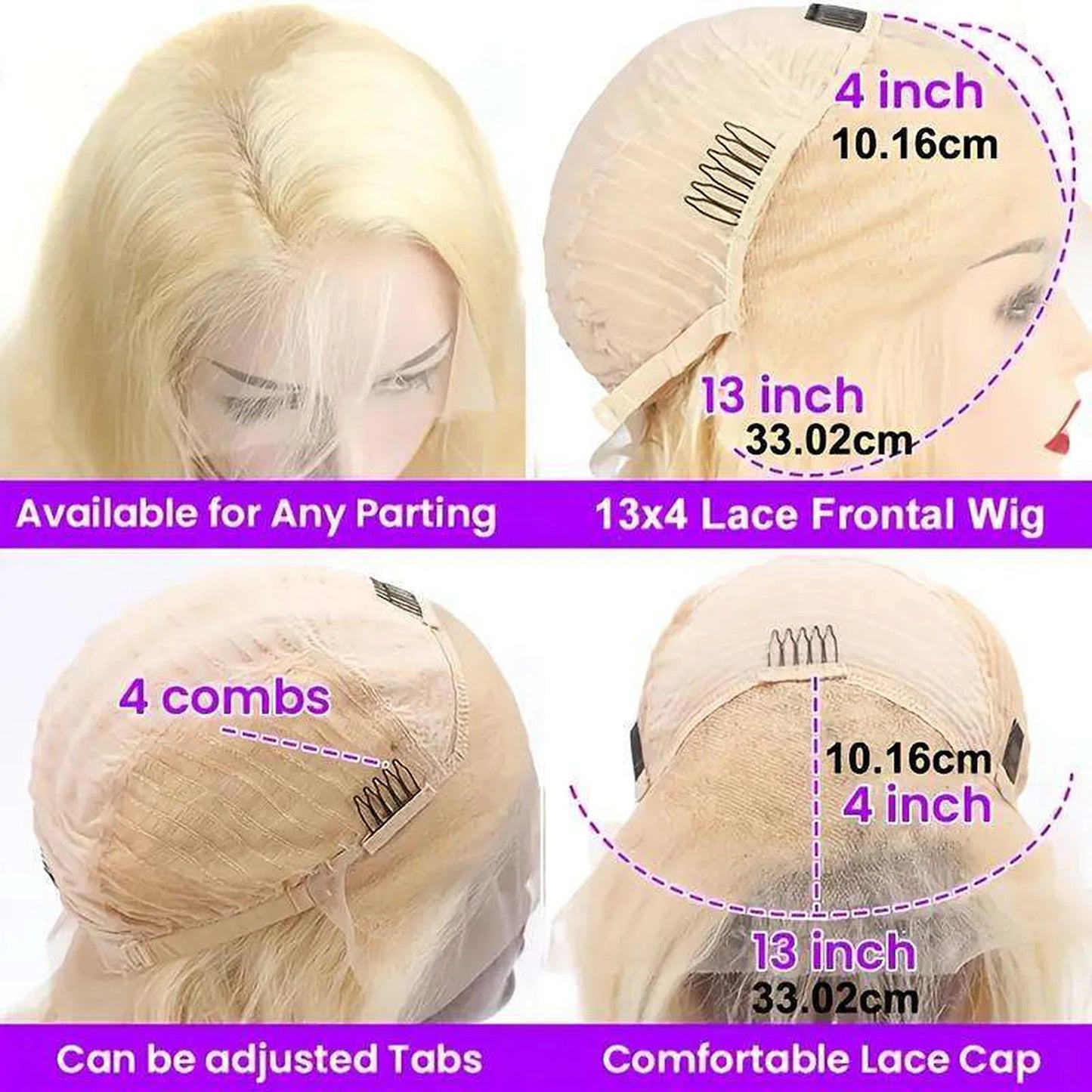HD lace closure four by four transparent pre-plucked hairline bleached knots closeup view