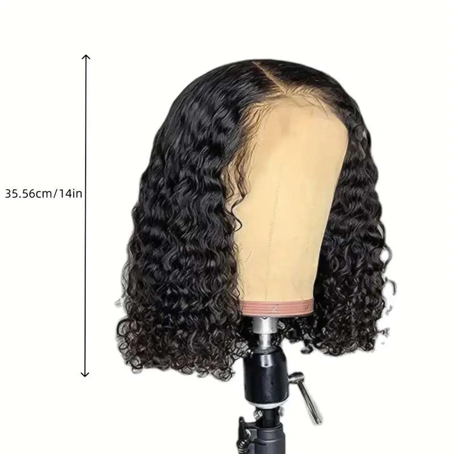 Synthetic black jerry curly bob wig 13x4 lace front pre-styled heat resistant fiber
