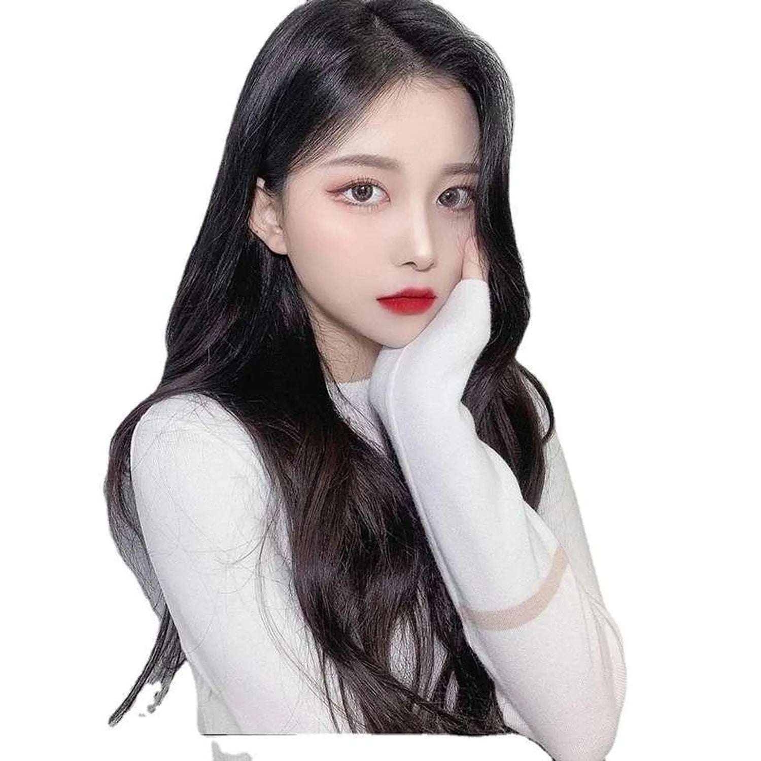 Heat resistant human hair wig natural black pre-plucked hairline HD lace side angle