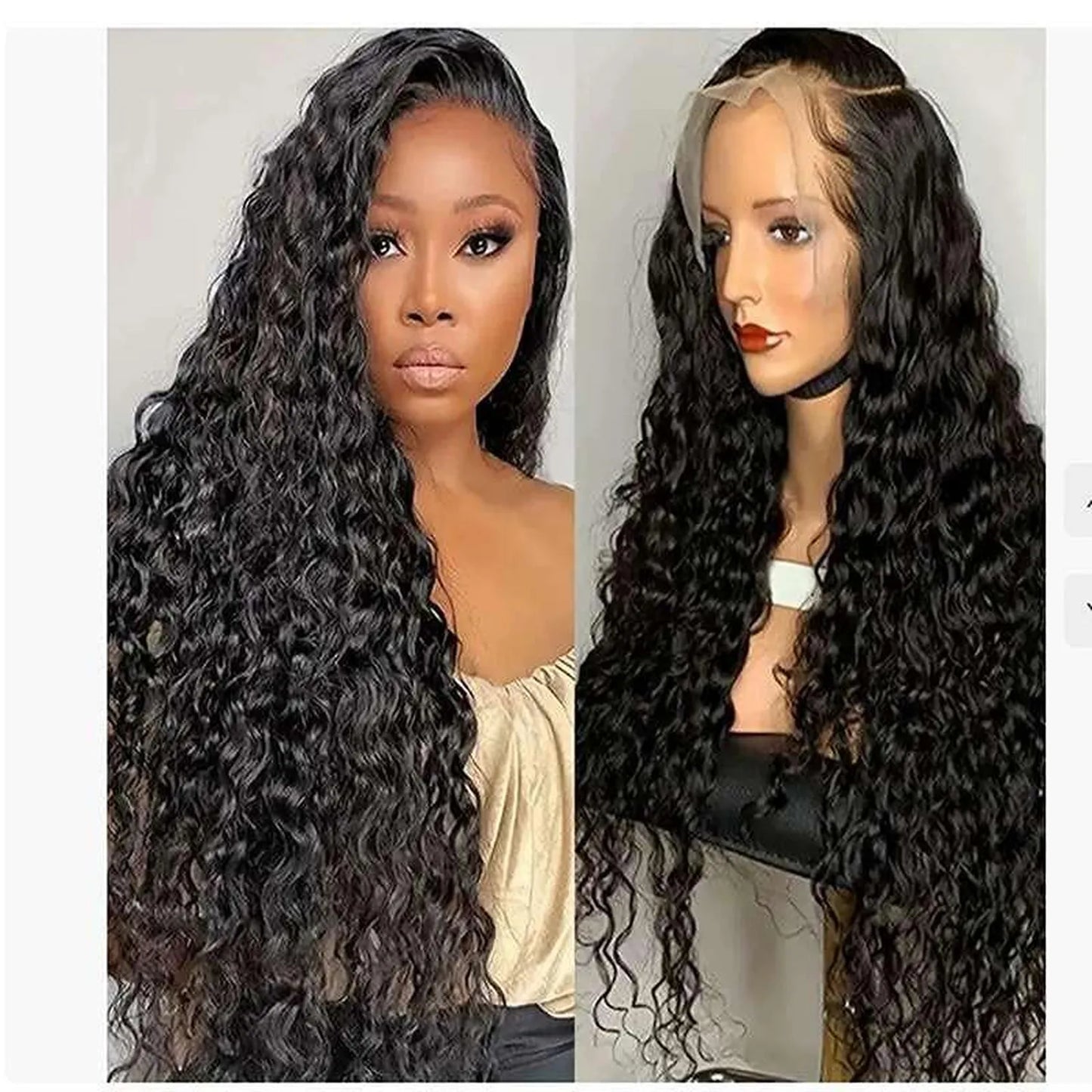 Kinky curly texture natural bounce fullness two models comparison side by side front angle