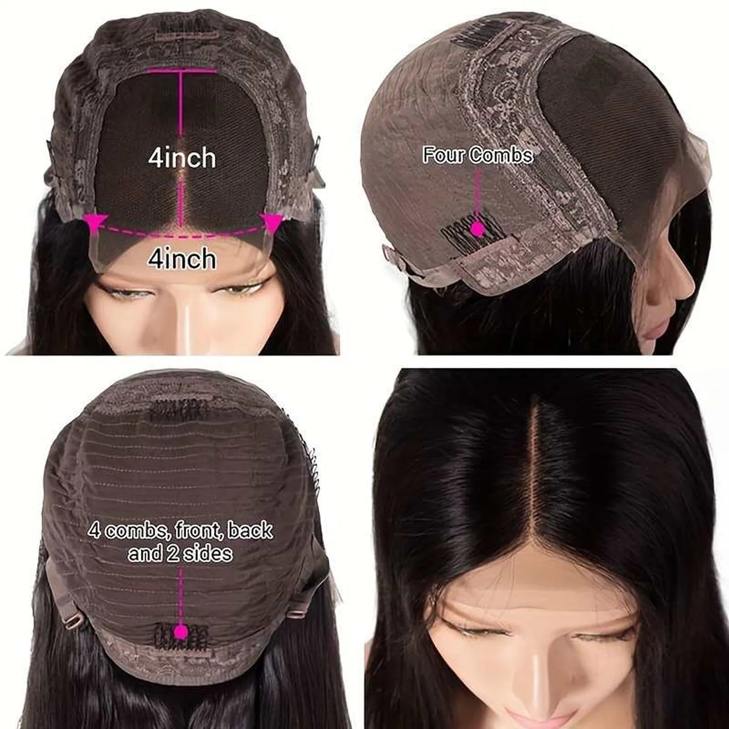 4x4 lace closure cap breathable mesh adjustable straps for bob wig construction