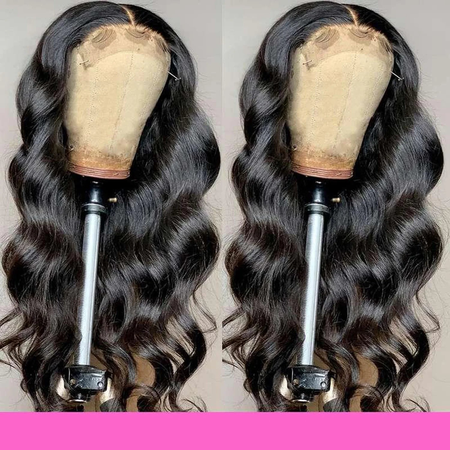 Body wave lace front wig natural black 4x4 closure pre-plucked baby hairs HD lace
