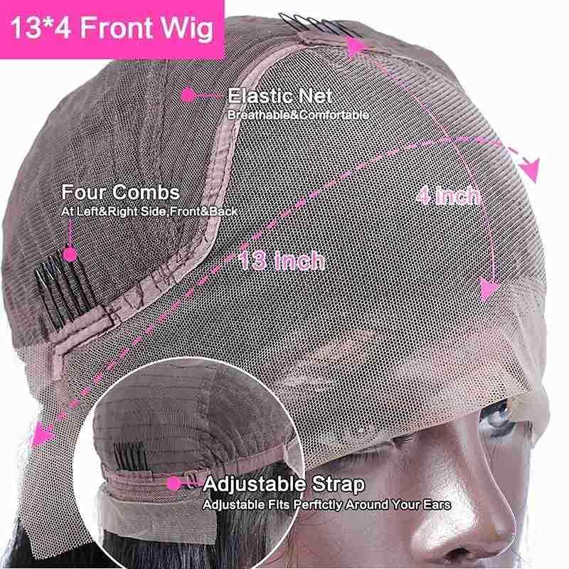 Lace front wig cap construction adjustable straps combs breathable design