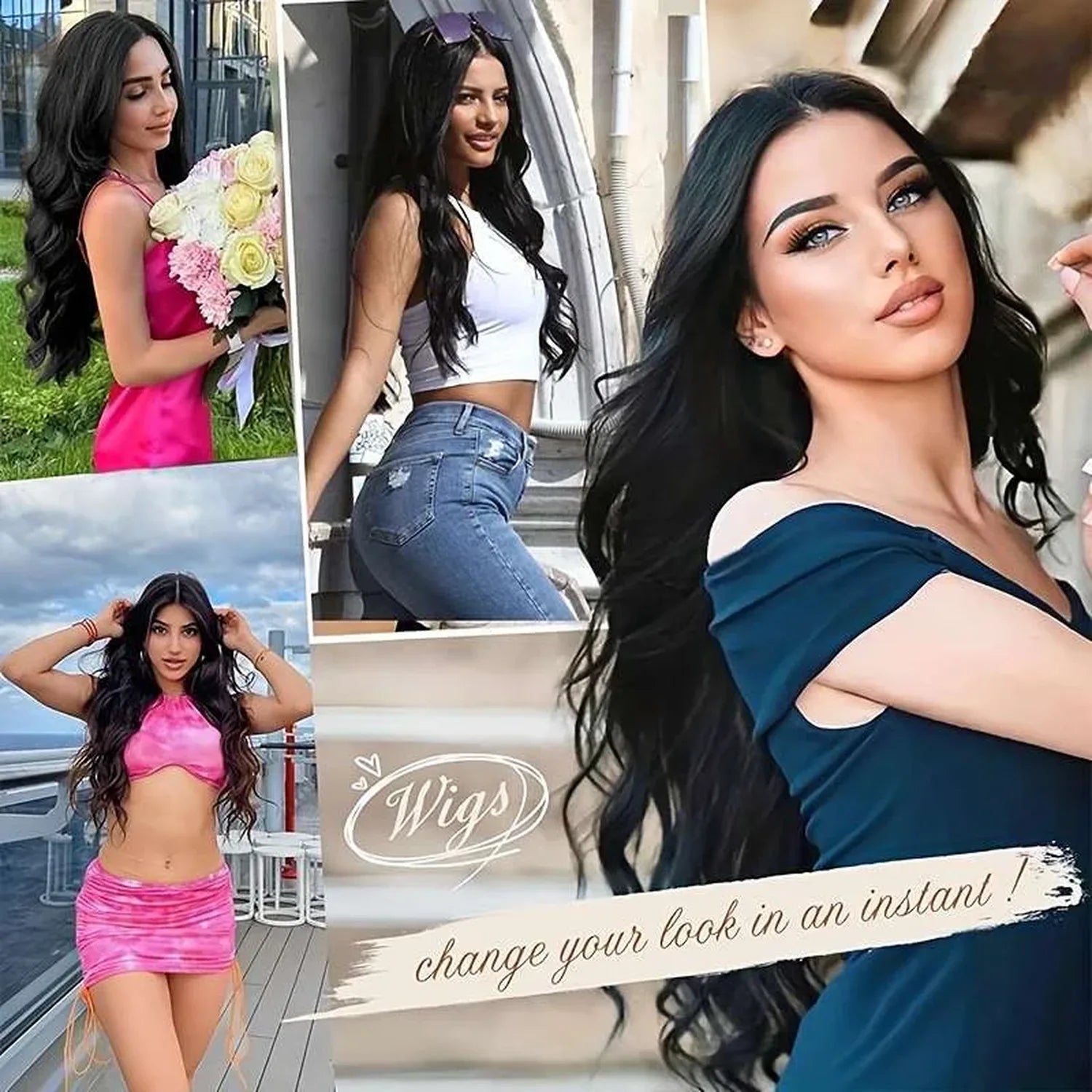 Lightweight 300g synthetic wig comfortable fit, adjustable straps, breathable cap for all-day wear