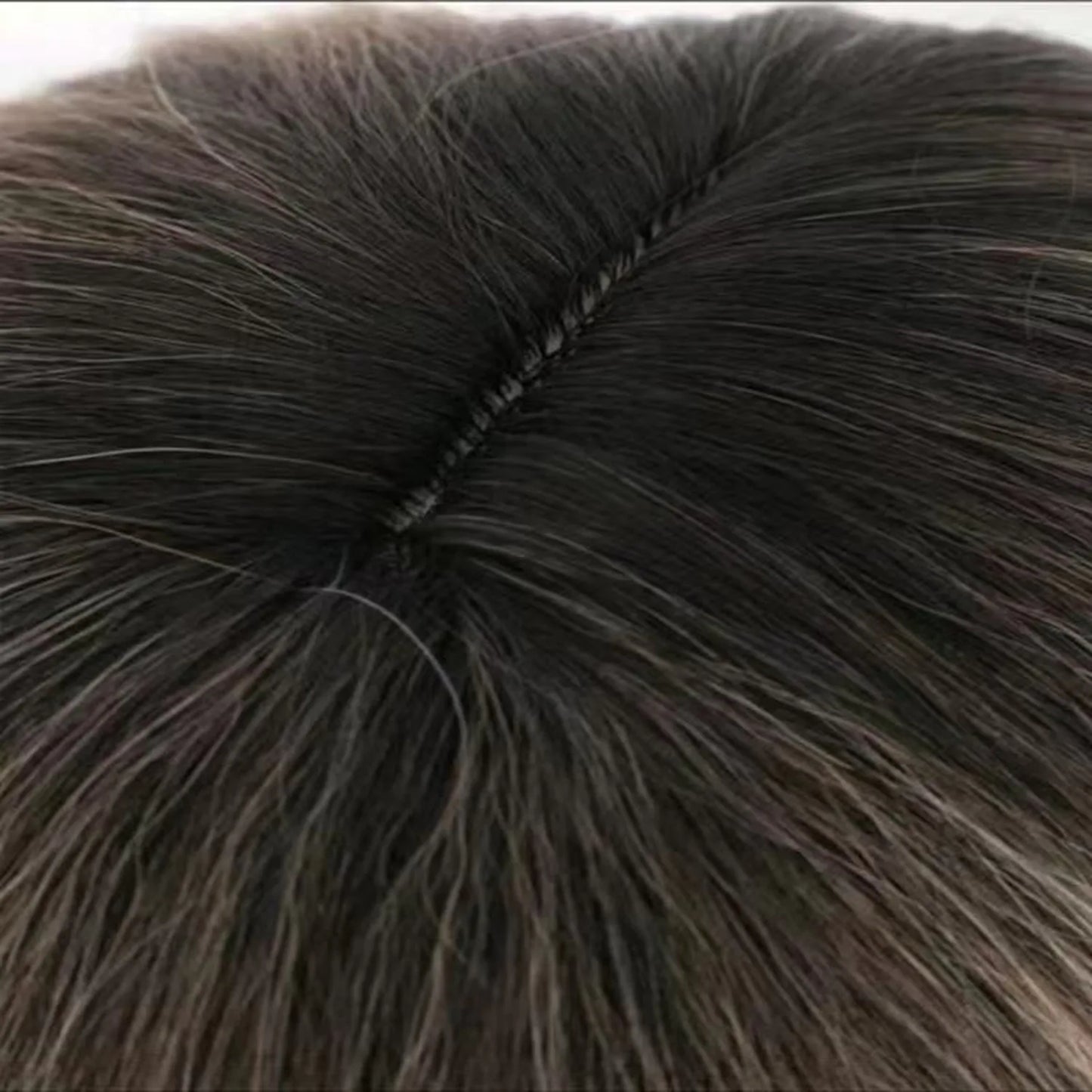 Wavy wig back view 14 inch ombre brown synthetic hair texture for women