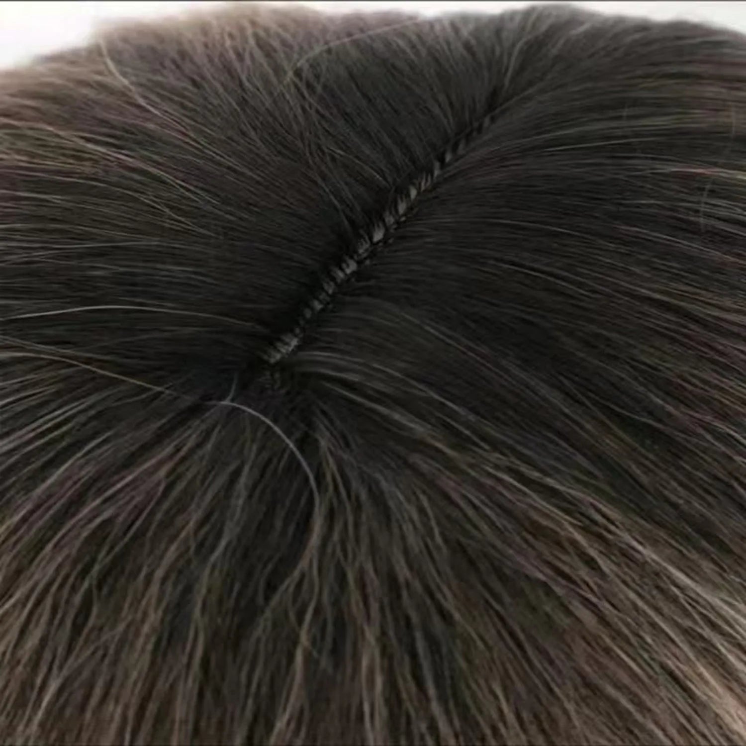 Wavy wig back view 14 inch ombre brown synthetic hair texture for women