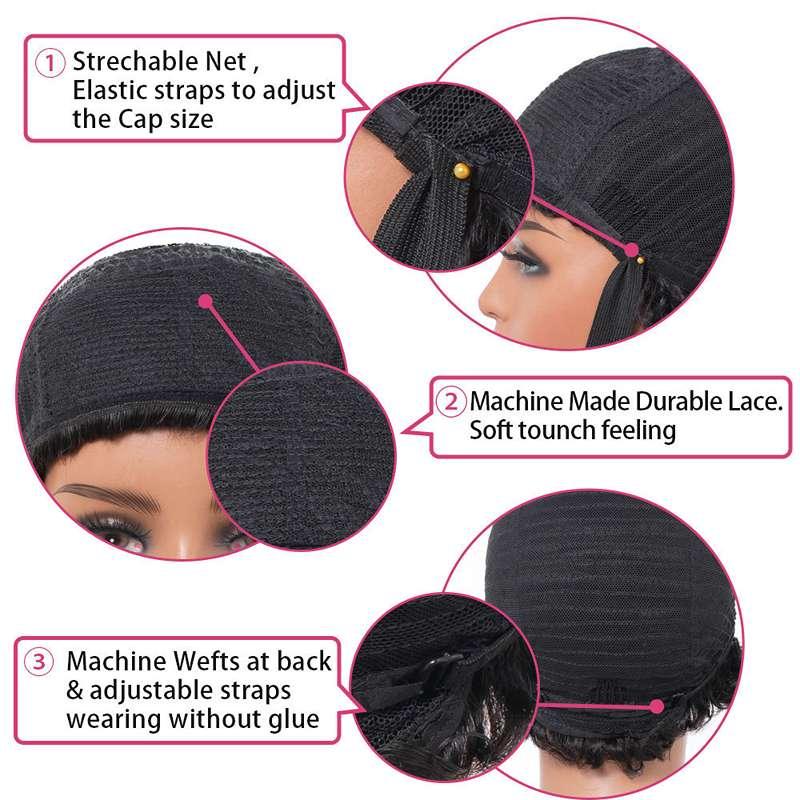 Human hair wig cap construction adjustable straps breathable mesh interior design